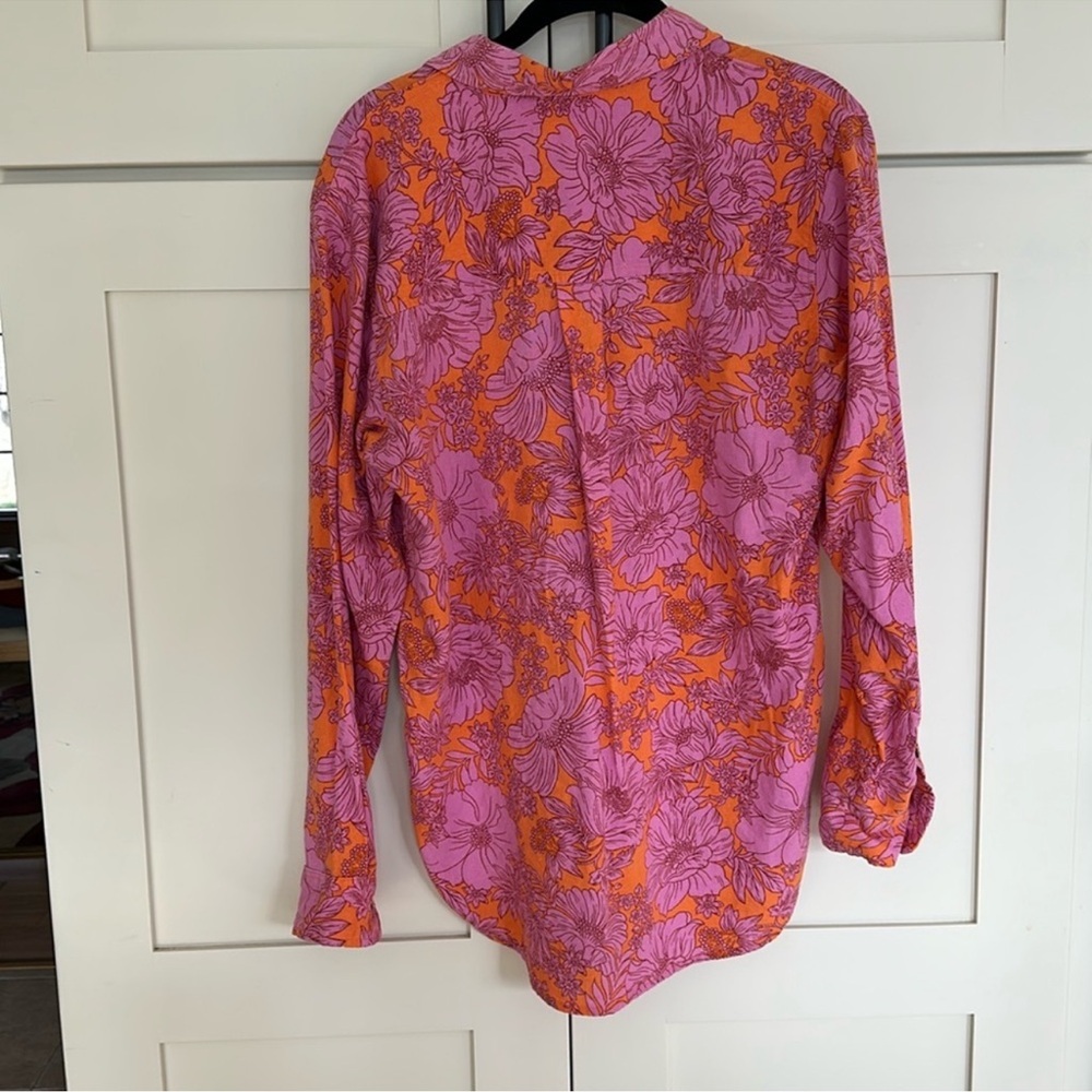 Universal Thread Long Sleeve Floral Pattern Butto… - image 4